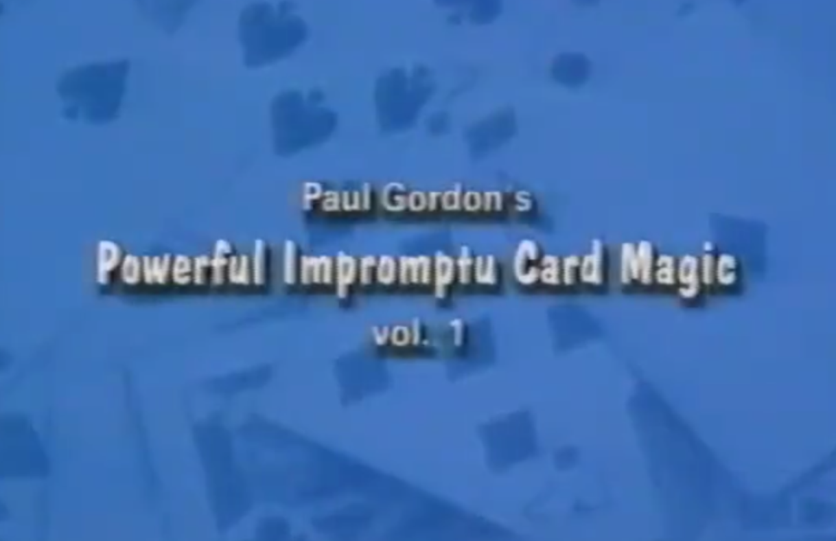 Powerful Impromptu Card Magic Vol. 1 by Paul Gordon (Mp4 Video Magic Download)