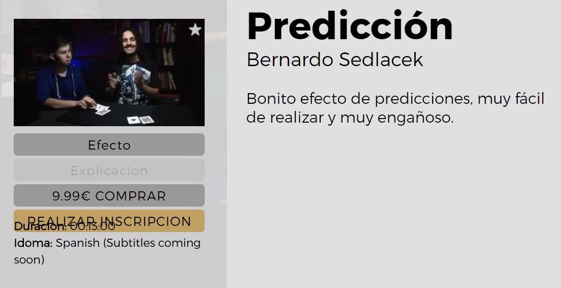 Predicción by Bernardo Sedlacek (video download Spanish)