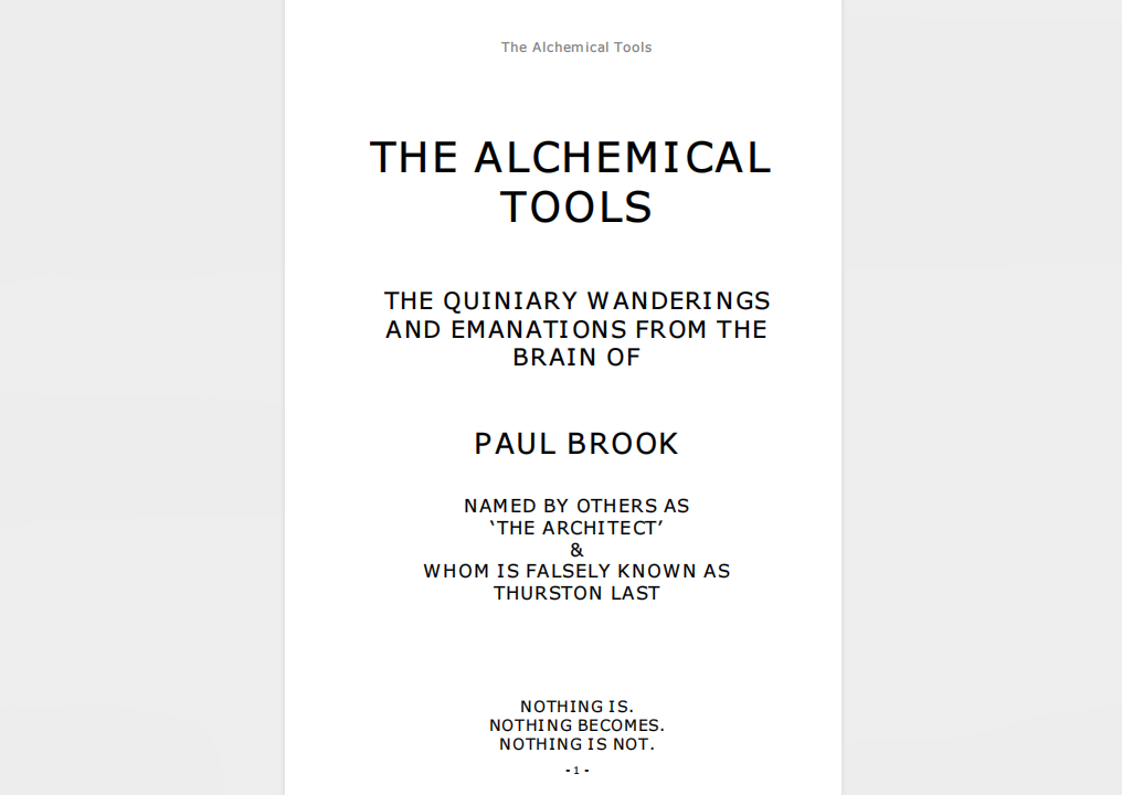 The Alchemical Tools By Paul Brook (PDF eBook Magic Download)