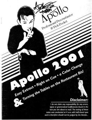 Apollo Robbins - Lecture Note Apollo 2001